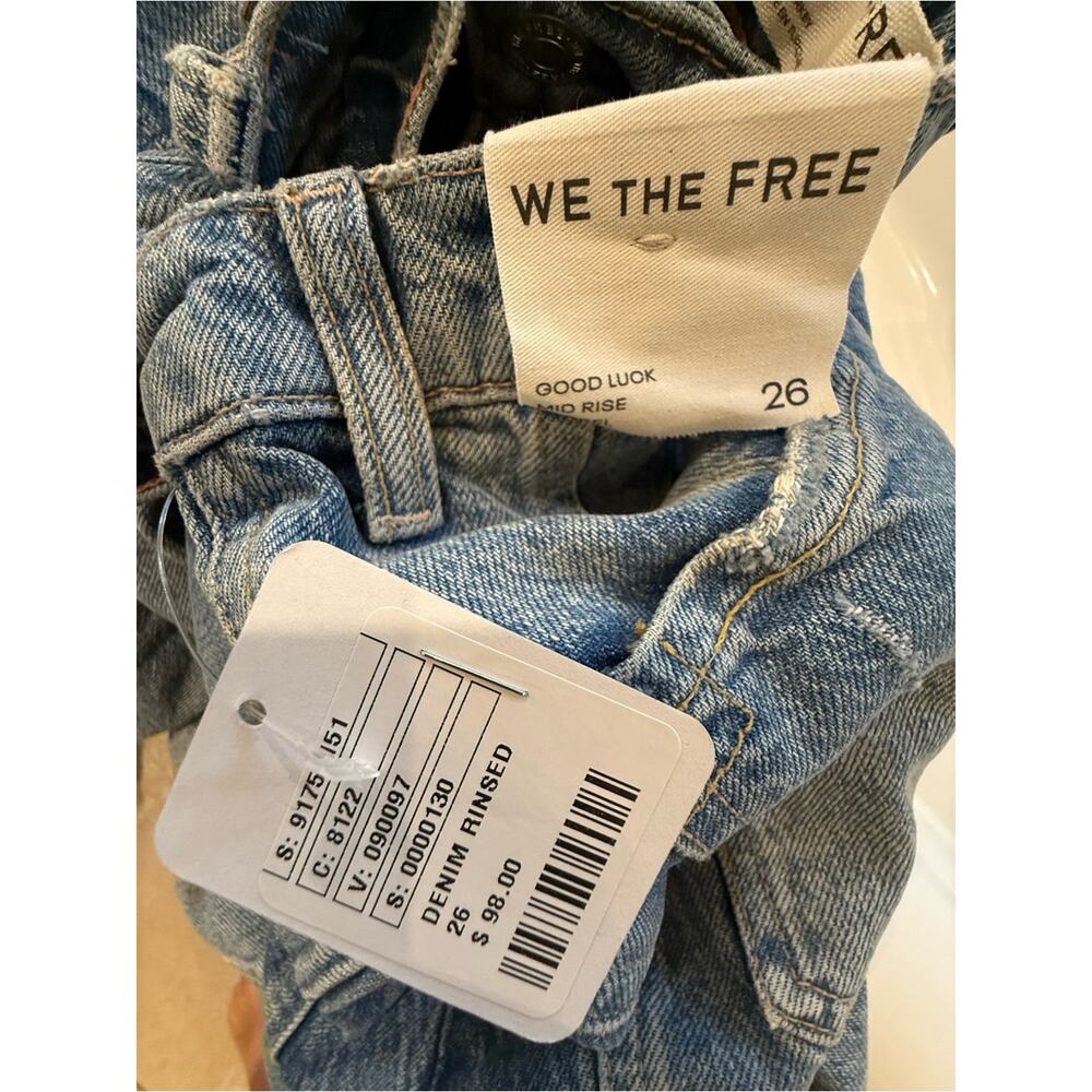 We The Free Good Luck Mid-Rise Barrel Jeans 100 Years - Picture 7 of 8